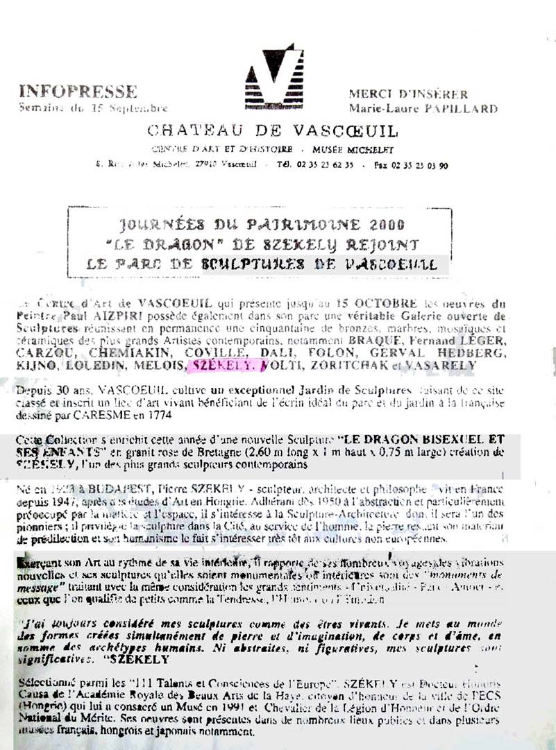 Ch�teau de Vascoeuil 7 septembre 2000