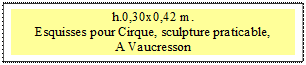 Zone de Texte: h.0,30x0,42 m. 
Esquisses pour Cirque, sculpture praticable,
A Vaucresson

