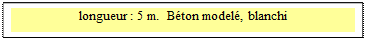 Zone de Texte: longueur : 5 m.  B�ton model�, blanchi