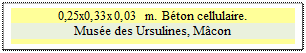 Zone de Texte: 0,25x0,33x0,03 m. Bton cellulaire.
Muse des Ursulines, Mcon

