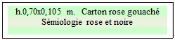 Zone de Texte: h.0,70x0,105 m.  Carton rose gouach&eacute;
S&eacute;miologie rose et noire


