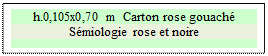 Zone de Texte: h.0,105x0,70 m  Carton rose gouach&eacute;
S&eacute;miologie rose et noire


