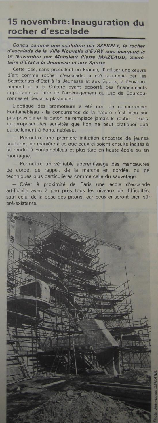 Communiqu� de la ville d'Evry 11-1975