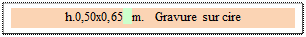 Zone de Texte: h.0,50x0,65 m.   Gravure sur cire