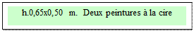 Zone de Texte: h.0,65x0,50 m.  Deux peintures à la cire