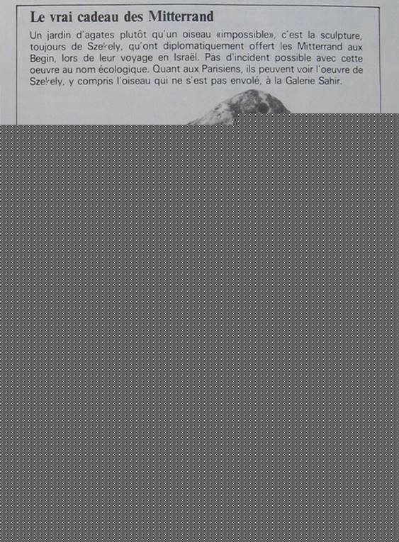 Tribune Juive 19-3-82 L'oiseau impossible, jardin d'agathe