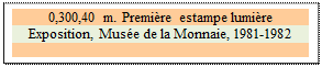 Zone de Texte: 0,300,40 m. Premire estampe lumire
Exposition, Muse de la Monnaie, 1981-1982

