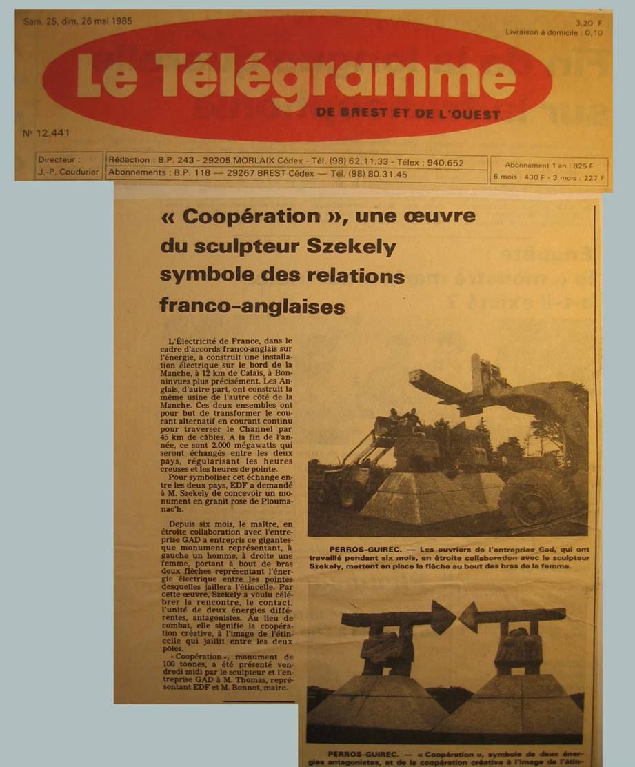 T�l�gramme de Brest 25 mai 1985