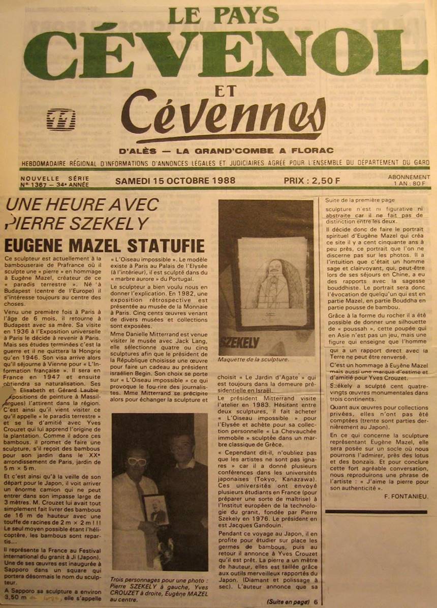 Le Pays C�venol 15 octobre 1988